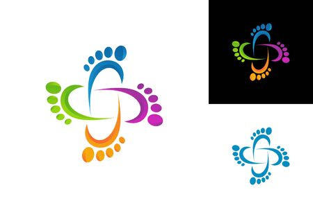Foot Medical Logo Template Design Vector, Emblem, Design Concept, Creative Symbol, Iconのイラスト素材