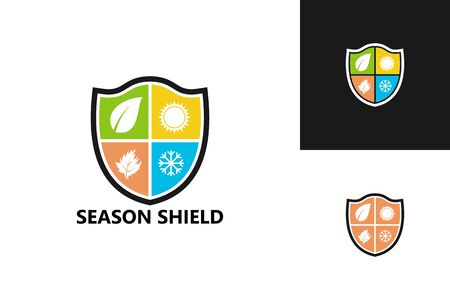 Season Shield Logo Template Design Vector, Emblem, Design Concept, Creative Symbol, Iconのイラスト素材