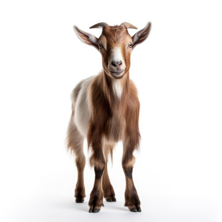 Goat in white background, AI generated Imageの素材