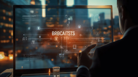 Business use laptop, AI generated Imageの素材