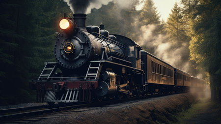 Steam train, AI generated Imageの素材