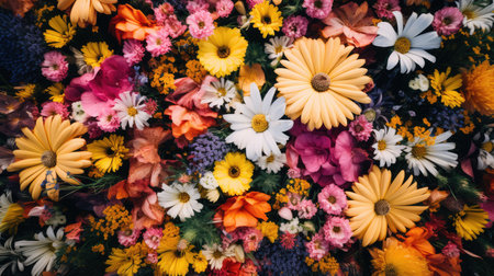 Colorful flower bouquet background - Vintage filter effect processing style picturesの素材