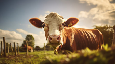 Cows on the farm, AI generated Imageの素材