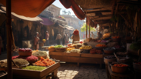 Traditional market, AI generated Imageの素材