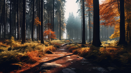 Colorful forest, AI generated Imageの素材