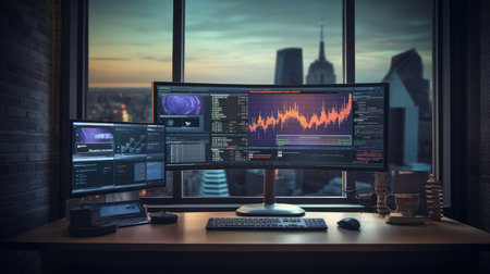 Advanced trading platform, AI generated Imageの素材