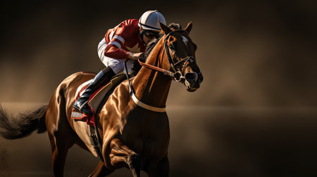 Horse racing, AI generated Imageの素材