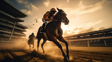 Horse racing, AI generated Imageの素材
