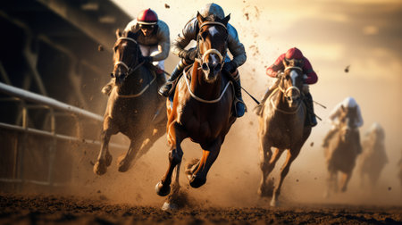 Horse racing, AI generated Imageの素材