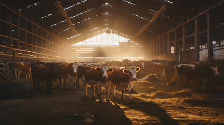 Cattle farm, AI generated Imageの素材