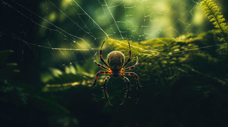 Spider in the web, AI generated Imageの素材