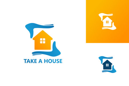 Take a House Logo Template Design Vector, Emblem, Design Concept, Creative Symbol, Iconのイラスト素材