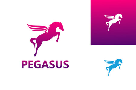 Pegasus Logo Template Design Vector, Emblem, Design Concept, Creative Symbol, Iconのイラスト素材