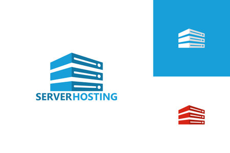 Server Hosting Logo Template Design Vector, Emblem, Design Concept, Creative Symbol, Iconのイラスト素材