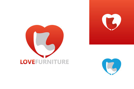 Love Furniture Logo Template Design Vector, Emblem, Design Concept, Creative Symbol, Iconのイラスト素材