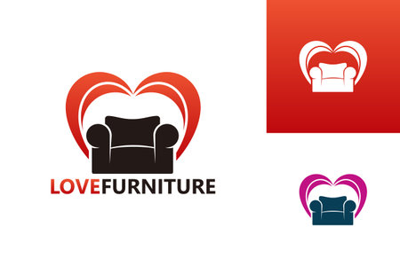 Love Furniture Logo Template Design Vector, Emblem, Design Concept, Creative Symbol, Iconのイラスト素材