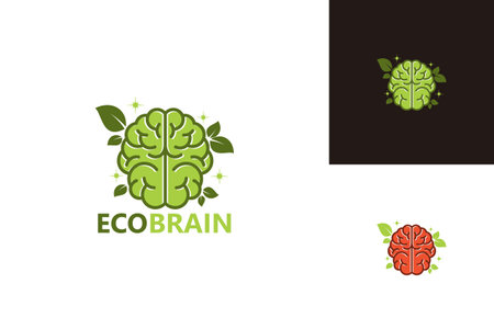 Ecology Brain Logo Template Design Vector, Emblem, Design Concept, Creative Symbol, Iconのイラスト素材
