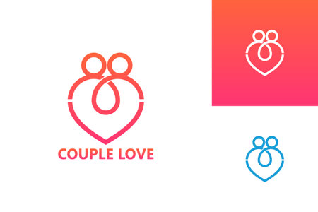 Couple Love Logo Template Design Vector, Emblem, Design Concept, Creative Symbol, Iconのイラスト素材