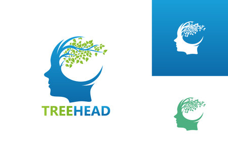 Tree Head Logo Template Design Vector, Emblem, Design Concept, Creative Symbol, Iconのイラスト素材