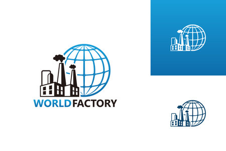World Factory Logo Template Design Vector, Emblem, Design Concept, Creative Symbol, Iconのイラスト素材