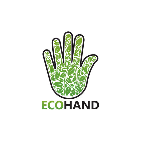 Eco Hand Logo Template Design Vector, Emblem, Design Concept, Creative Symbol, Iconのイラスト素材