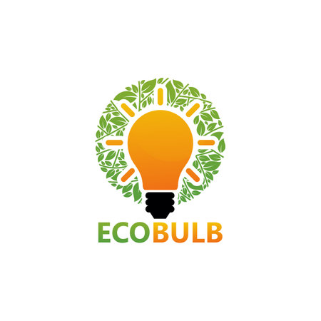 Eco Bulb Idea Logo Template Design Vector, Emblem, Design Concept, Creative Symbol, Iconのイラスト素材