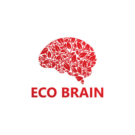 Eco Brain Logo Template Design Vector, Emblem, Design Concept, Creative Symbol, Iconのイラスト素材
