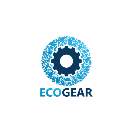 Eco Gear Logo Template Design Vector, Emblem, Design Concept, Creative Symbol, Iconのイラスト素材