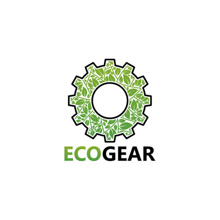 Eco Gear Logo Template Design Vector, Emblem, Design Concept, Creative Symbol, Iconのイラスト素材