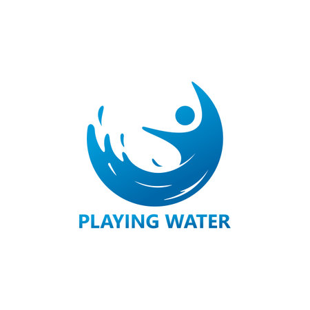Playing Water Logo Template Design Vector, Emblem, Design Concept, Creative Symbol, Iconのイラスト素材