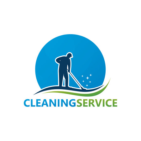 Cleaning Service Logo Template Design Vector, Emblem, Design Concept, Creative Symbol, Iconのイラスト素材