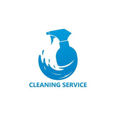 Cleaning Service Logo Template Design Vector, Emblem, Design Concept, Creative Symbol, Iconのイラスト素材
