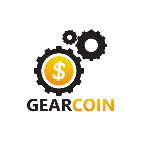 Gear Coin Logo Template Design Vector, Emblem, Design Concept, Creative Symbol, Iconのイラスト素材