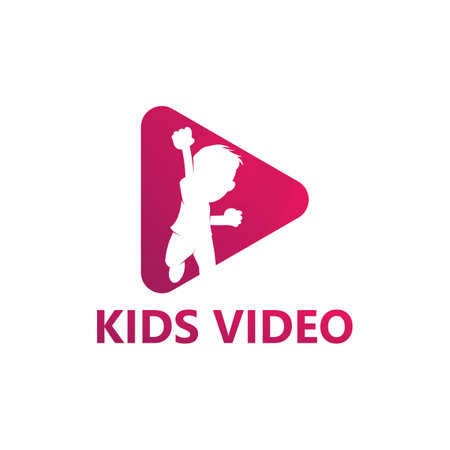 Kids Video Play Logo Template Design Vector, Emblem, Design Concept, Creative Symbol, Iconのイラスト素材