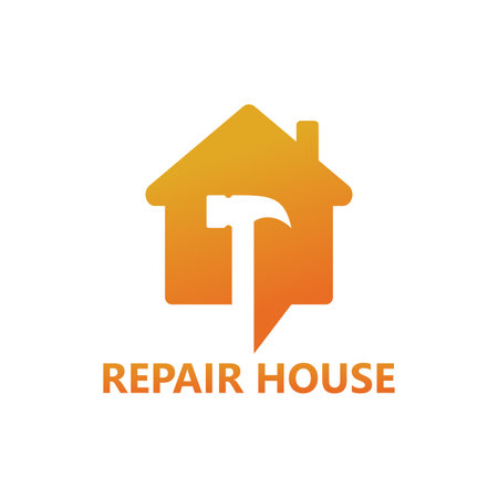 Repair House Logo Template Design Vector, Emblem, Design Concept, Creative Symbol, Iconのイラスト素材