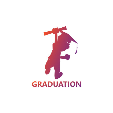 Graduation Logo Template Design Vector, Emblem, Design Concept, Creative Symbol, Iconのイラスト素材