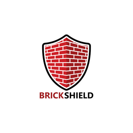 Brick Shield Logo Template Designのイラスト素材