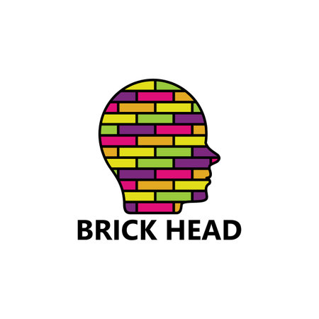 Brick Head Logo Template Designのイラスト素材