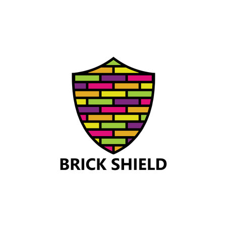 Brick Shield Logo Template Designのイラスト素材