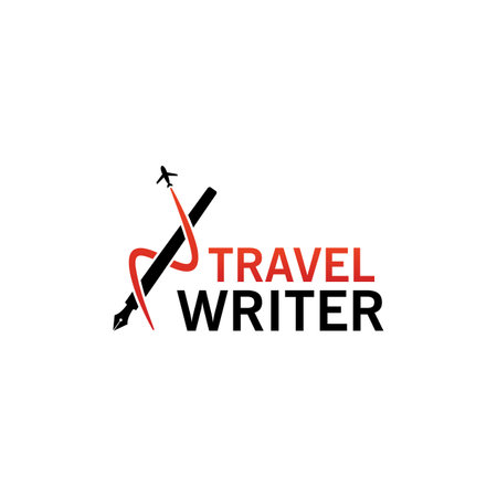Travel Plane Writer Logo Template Designのイラスト素材