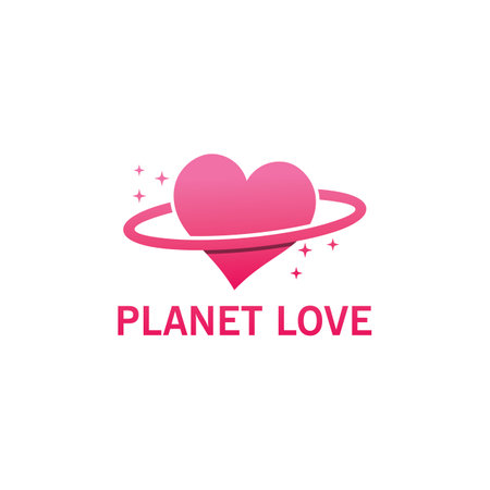 Planet Love Logo Template Designのイラスト素材