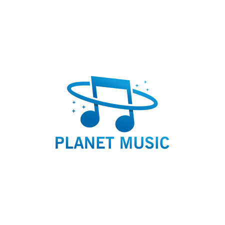 Planet Music Logo Template Designのイラスト素材