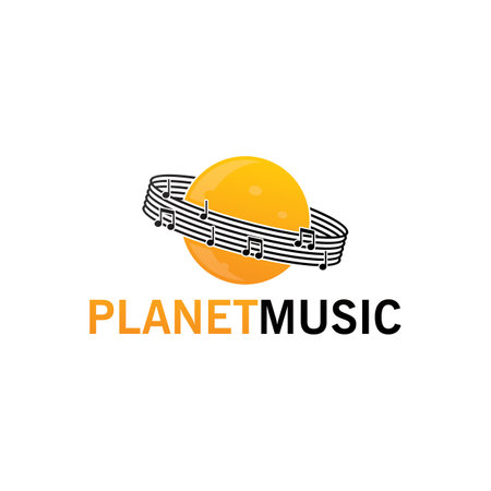 Planet Music Logo Template Designのイラスト素材
