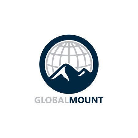Global Mountain Logo Template Design Vectorのイラスト素材