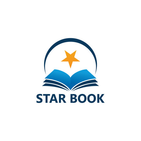 Star Book Learning Logo Template Design Vectorのイラスト素材