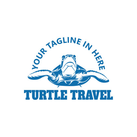 Turtle travel logo template designのイラスト素材