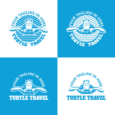 Turtle travel logo template designのイラスト素材