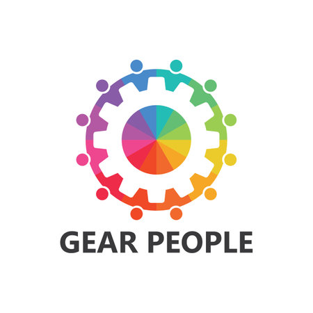 Gear people logo template designのイラスト素材