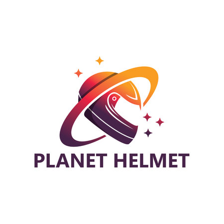 Planet helmet logo template designのイラスト素材