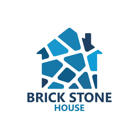 Brick stone house logo template designのイラスト素材